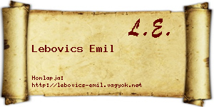 Lebovics Emil névjegykártya