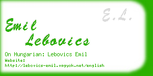 emil lebovics business card
